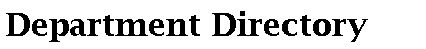 Department Directory
